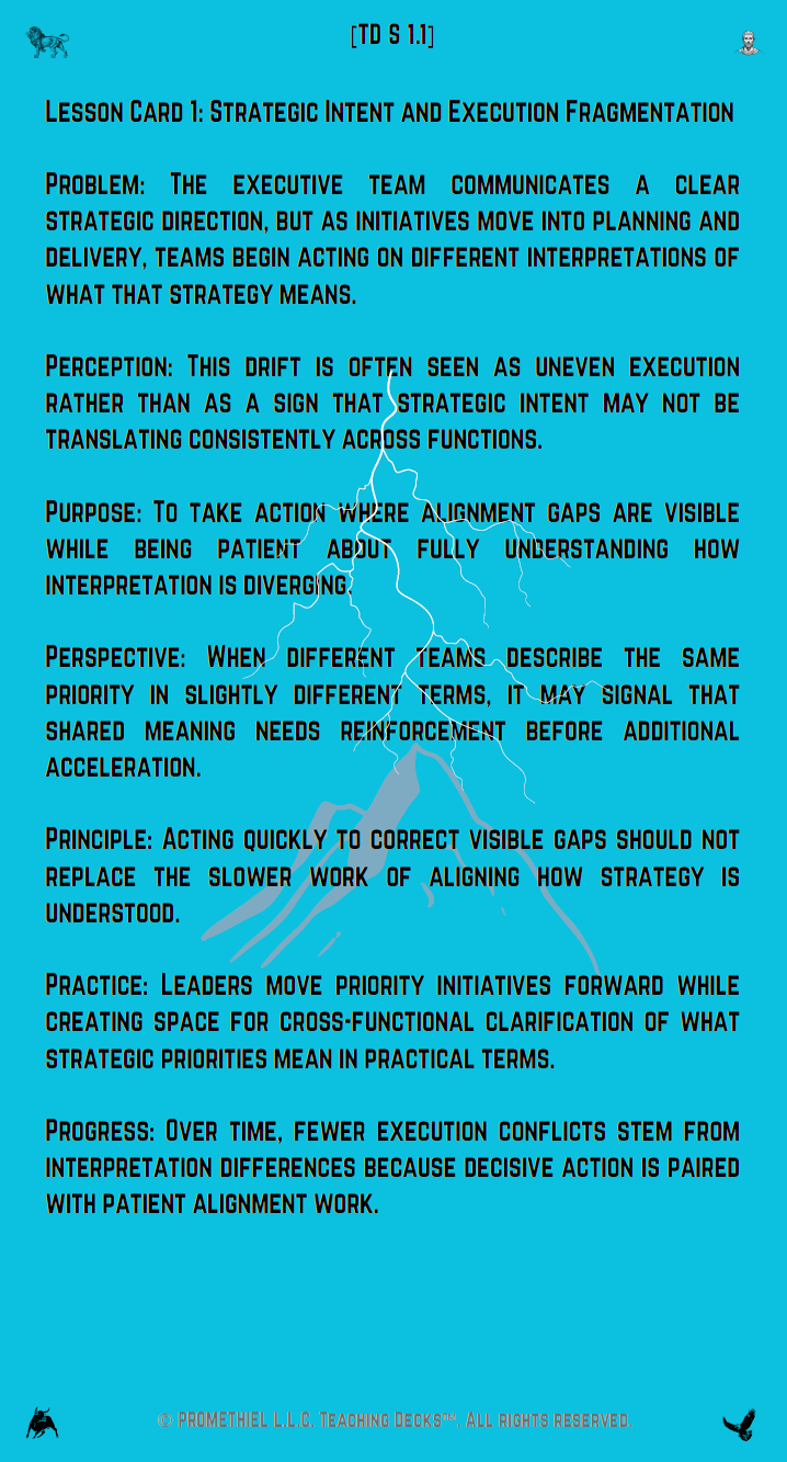 Teaching Deck: When Strategy Is Clear but Execution Fractures (TDN 100-000-001)